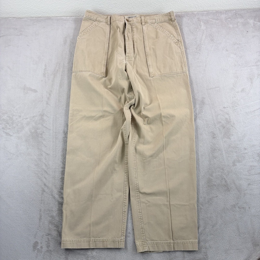 Vintage Abercrombie & Fitch Baggy Utility Patch Pockets Pants in Beige Men 36L